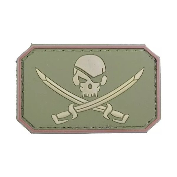 asgbox.pl - Naszywka 3D – Pirate Skull - olive