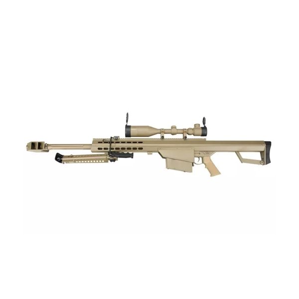 asgbox.pl - Replika karabinu wyborowego SW-02A CQB z lunetą i dwójnogiem - tan