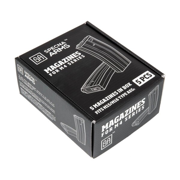 asgbox.pl - Zestaw 5 magazynków hi-cap 300 kulek do M4/M16 - tan