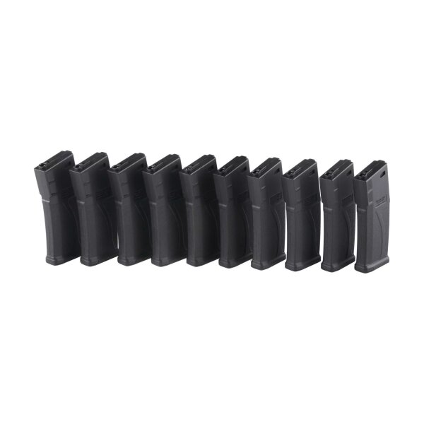 asgbox.pl - Zestaw 10 magazynków mid-cap 140 kulek do M4/M16 - czarny
