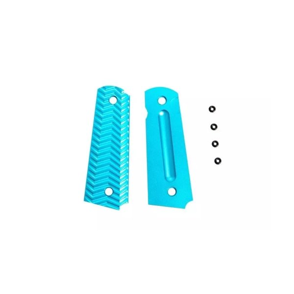 asgbox.pl - Aluminiowe okładziny chwytu TYPE C do pistoletów typu Colt 1911 - niebieskie