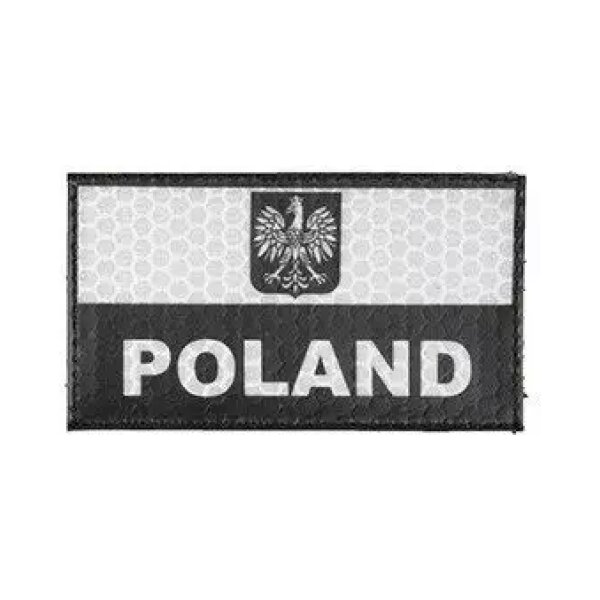 asgbox.pl - Naszywka IR - Flaga Polski - czarna