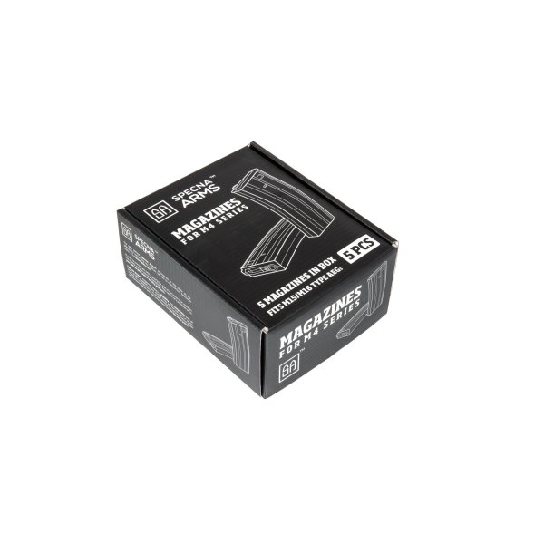 asgbox.pl - Zestaw 5 magazynków low-cap 70 kulek do M4/M16 - tan