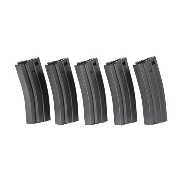asgbox.pl - Zestaw 5 magazynków hi-cap 300 kulek do M4/M16 - szary