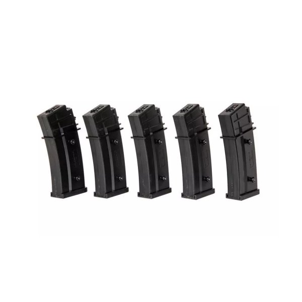 asgbox.pl - Zestaw 5 magazynków Mid-Cap na 120 kulek do replik G36