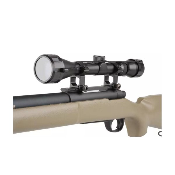 asgbox.pl - Replika karabinu snajperskiego SW-04J Army z lunetą i dwójnogiem (Upgraded) - tan