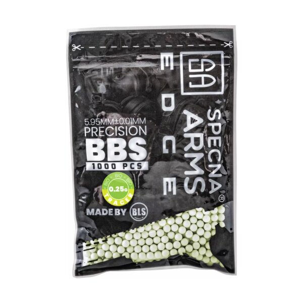 asgbox.pl - Kulki precyzyjne Specna Arms EDGE™ Tracer BIO 0.25g - 1000 szt - zielone