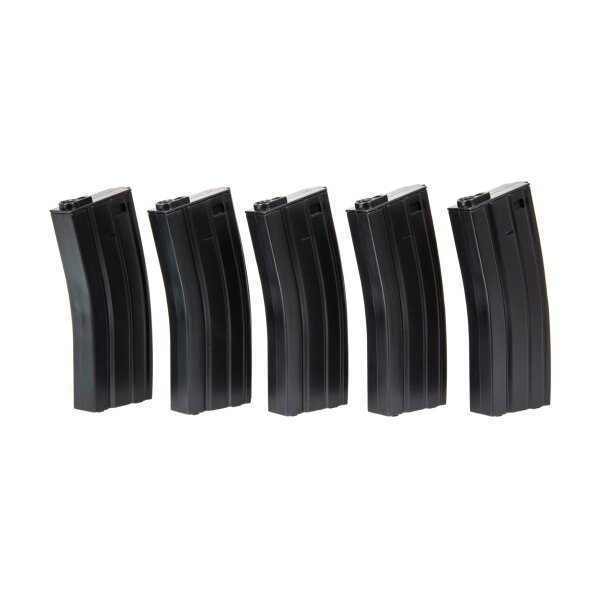 asgbox.pl - Zestaw 5 magazynków real-cap 30 kulek do M4/M16 - czarny