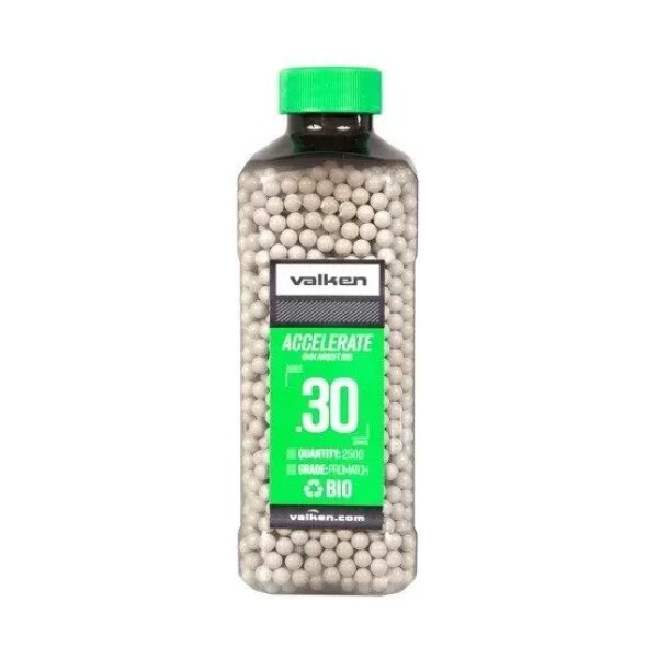 asgbox.pl - Butelka kulek biodegradowalnych Valken ACCELERATE 0.30g - białe