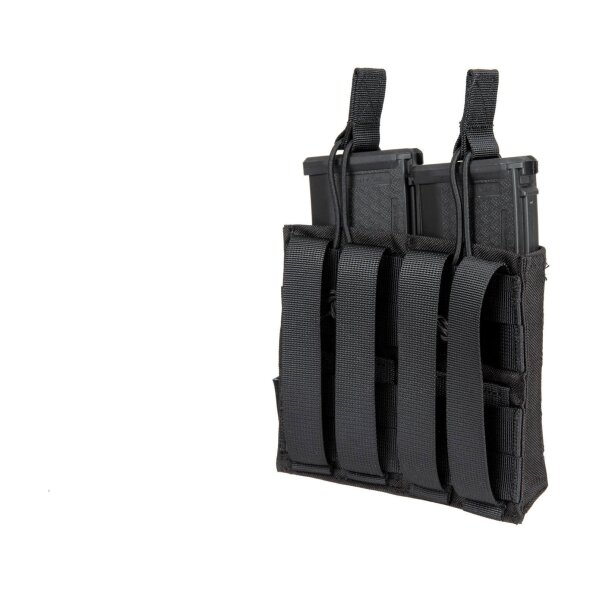 asgbox.pl - Podwójna ładownica Laser-Cut MOLLE na 2 magazynki typu M4/M16 - czarna