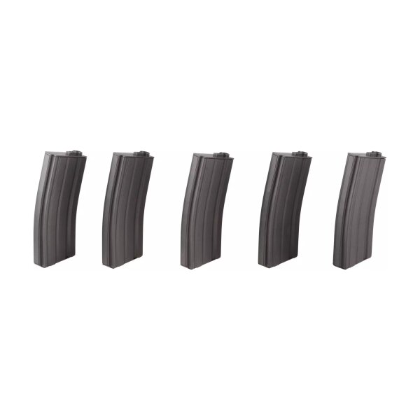 asgbox.pl - Zestaw 5 magazynków low-cap 70 kulek do M4/M16 - szary