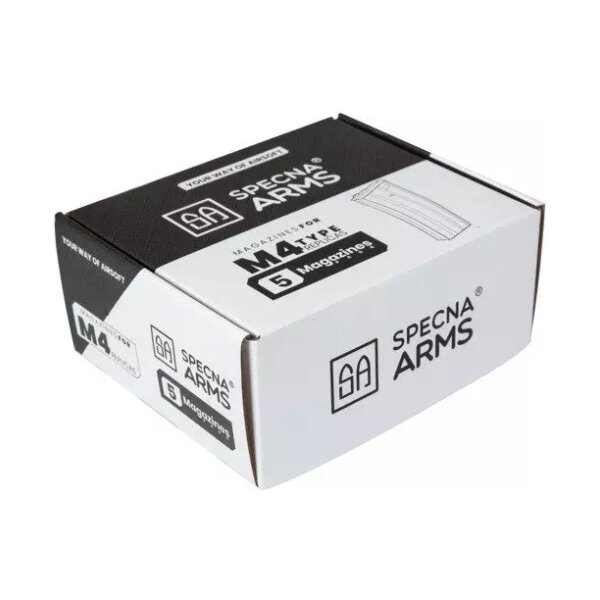 asgbox.pl - Zestaw 5 magazynków Hi-Cap na 300 kulek do replik M4/M16 - tan