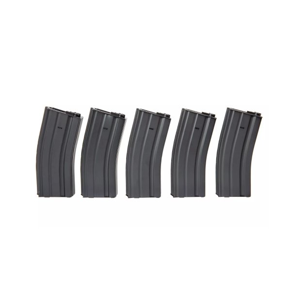 asgbox.pl - Zestaw 5 magazynków hi-cap 300 kulek do M4/M16 - czarny
