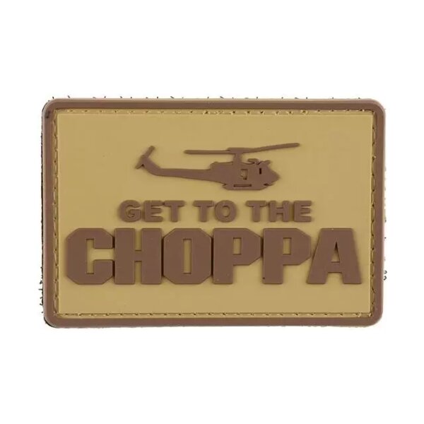 asgbox.pl - Naszywka 3D - Get to the Choppa - tan