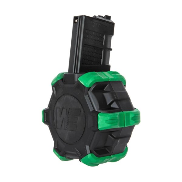 asgbox.pl - Bębnowy magazynek green gas 350 kulek do replik WE M4/M16 GBBR