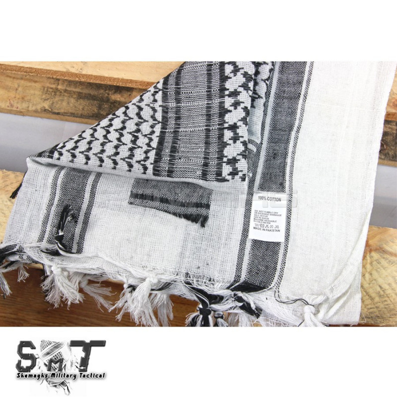 Arafatka Shemagh Military Tactical White & Black asgbox.pl Arafatka Shemagh Military Tactical White & Black - obrazek 2