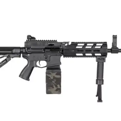 Karabin maszynowy G&G ASG CM16 LMG Stealth Czarny (OUTLET) OUT-72-042711-00 asgbox.pl