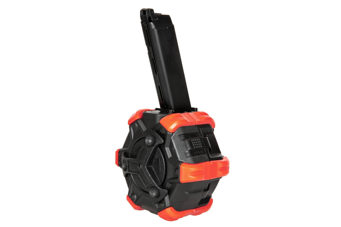 350rd Adaptive Drum Gas Magazine for G-series - Black/Orange OD-A-DB0130 asgbox.pl 350rd Adaptive Drum Gas Magazine for G-series - Black/Orange