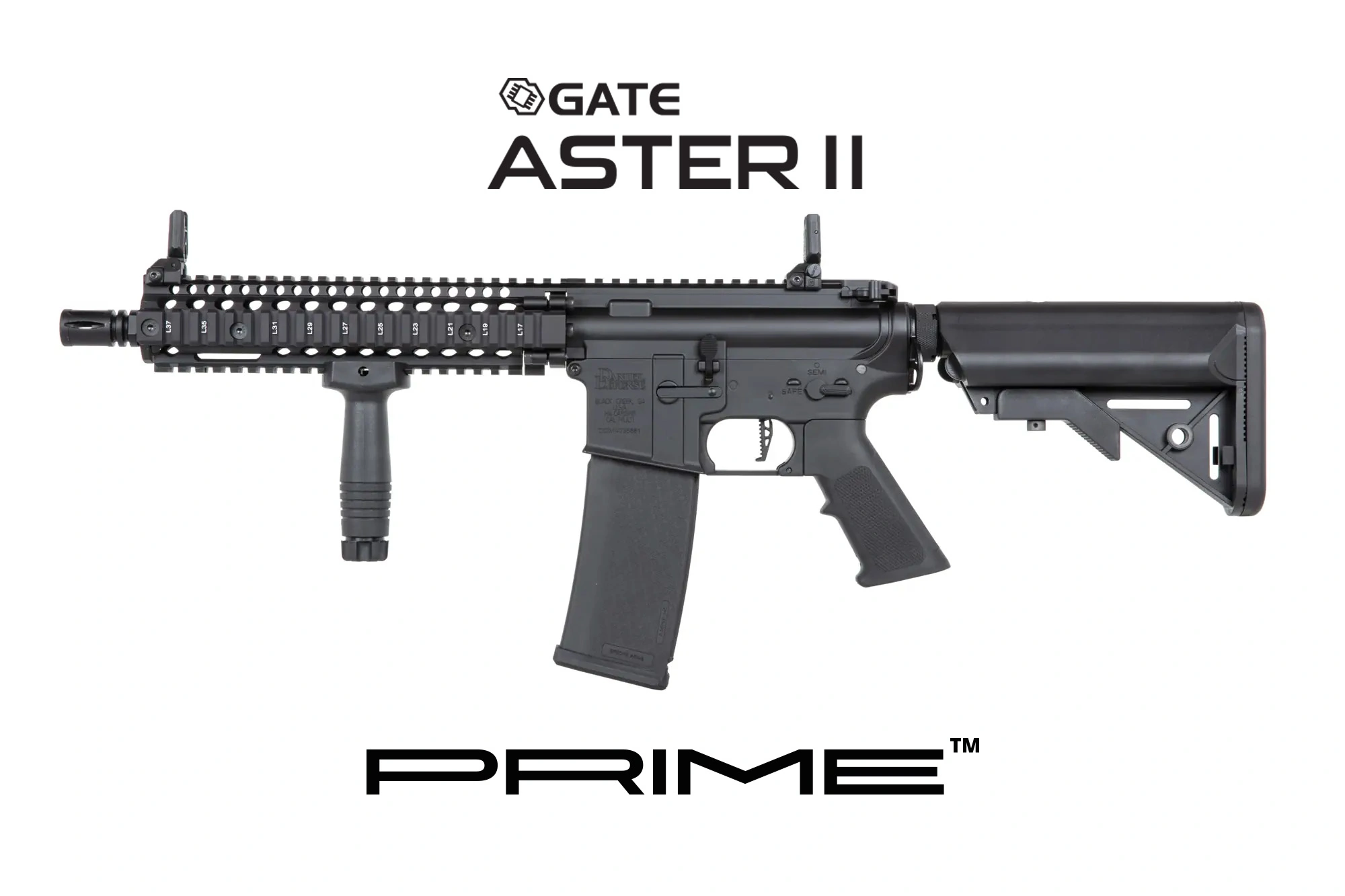 Karabinek ASG Specna Arms Daniel Defense® MK18 SA-P19 Prime™ Aster II ETU z silnikiem bezszczotkowym Czarny SPE-01-043637 asgbox.pl Karabinek ASG Specna Arms Daniel Defense® MK18 SA-P19 Prime™ Aster II ETU z silnikiem bezszczotkowym Czarny