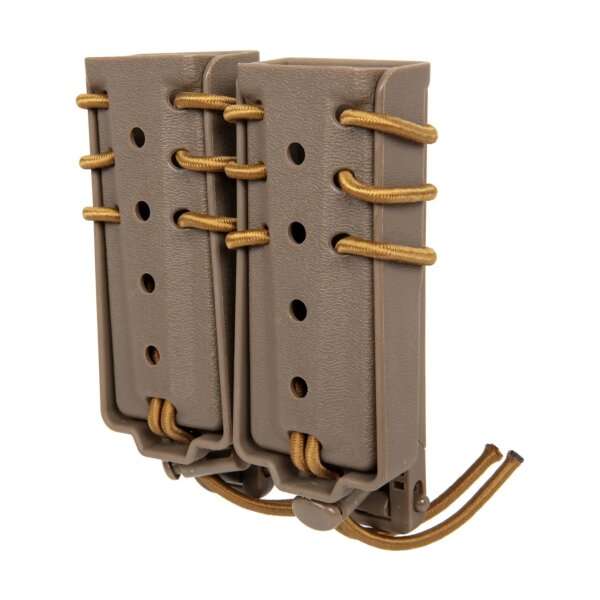 asgbox.pl - Ładownica na 2 magazynki 9mm Wosport Urban Assault Long Quick Pull Tan