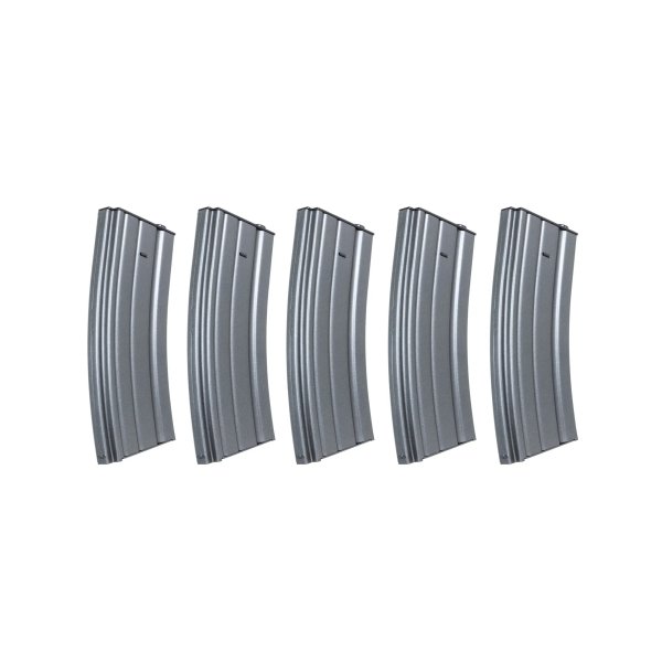 asgbox.pl - Zestaw 5 sztuk metalowych magazynków mid-cap 120 kulek Specna Arms Szary