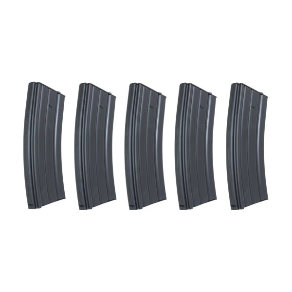 asgbox.pl - Zestaw 5 sztuk metalowych magazynków low-cap 70 kulek Specna Arms Czarny