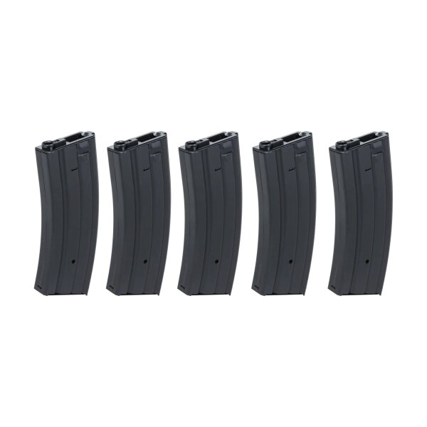 asgbox.pl - Zestaw 5 sztuk metalowych magazynków hi-cap 300 kulek Specna Arms Czarny