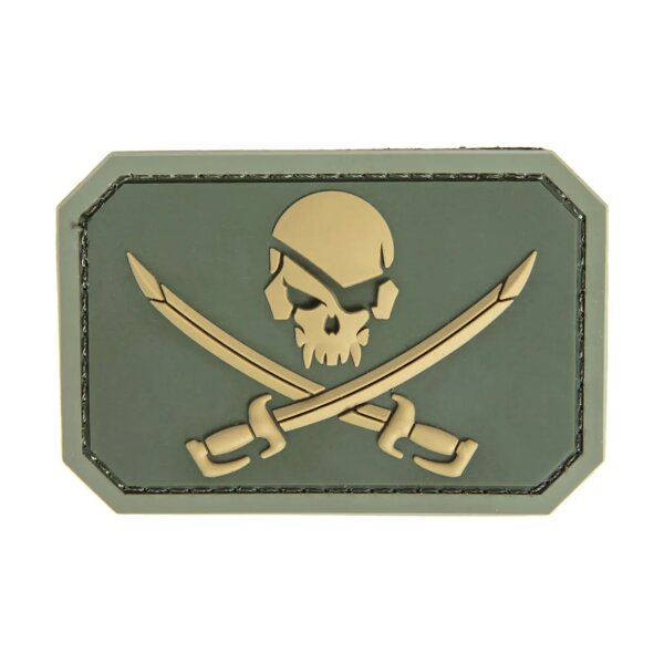asgbox.pl - Naszywka Mil-Spec Monkey Pirate Skull PVC Oliwkowy