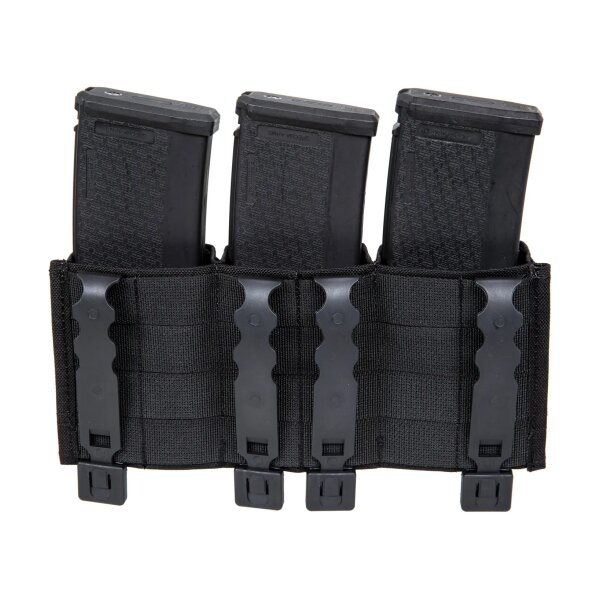 asgbox.pl - Potrójna otwarta ładownica na magazynki 7.62 mm Wosport Czarna
