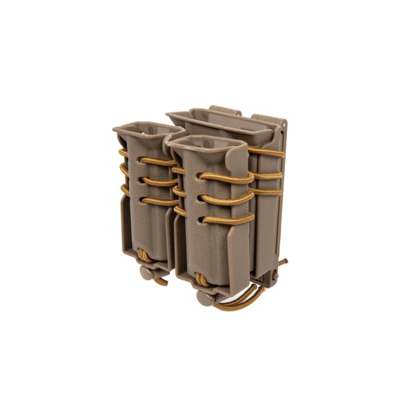 asgbox.pl - Ładownica na 2 magazynki 9mm i magazynek M4/M16 Wosport Urban Assault Quick Pull Tan