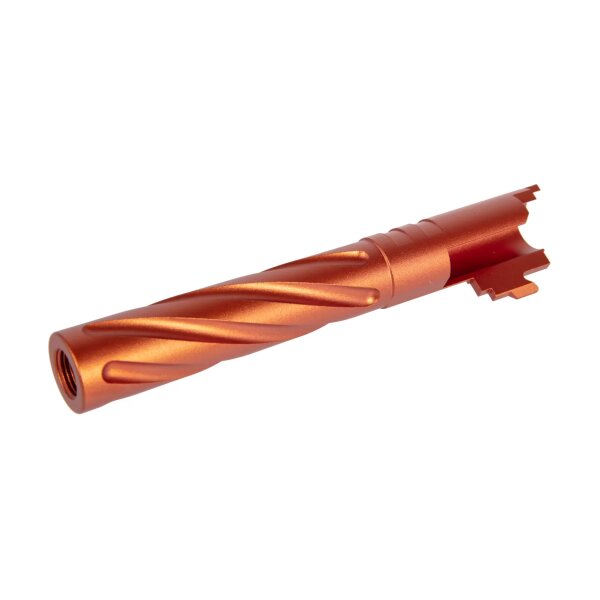 asgbox.pl - Aluminiowa lufa zewnętrzna LA Capa Customs TORNADO do replik TM Hi-Capa 5.1 Pomarańczowa