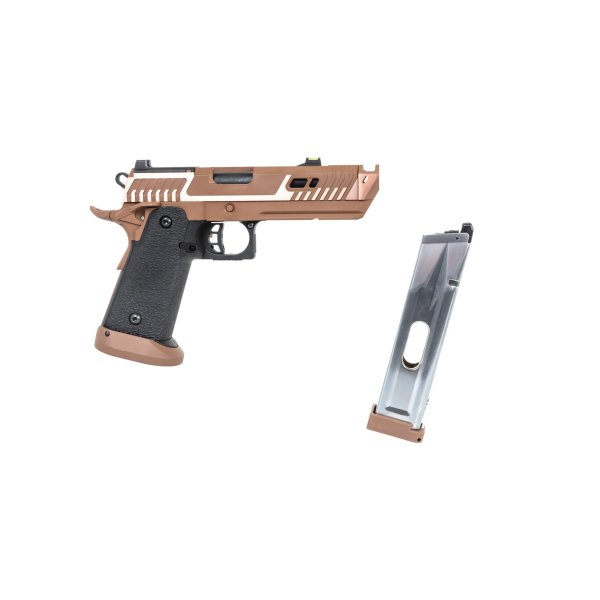 asgbox.pl - Pistolet ASG SRC Sahara Viper DUAL POWER z walizką transportową i magazynkiem CO2 Flat Dark Earth