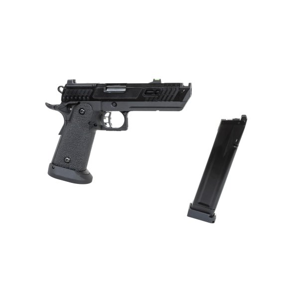 asgbox.pl - Pistolet ASG SRC Dark Viper DUAL POWER z walizką transportową i magazynkiem green gas Czarny