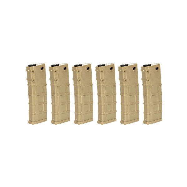 asgbox.pl - Zestaw 6 magazynków Real-cap do replik M4/M16 - Tan