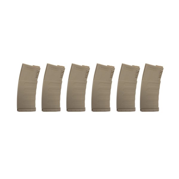 asgbox.pl - Zestaw 6 magazynków Mid-cap KWA na 120 kulek do replik M4/M16 Dark Earth