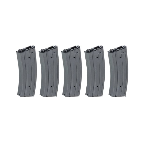 asgbox.pl - Zestaw 5 sztuk metalowych magazynków hi-cap 300 kulek Specna Arms Szary