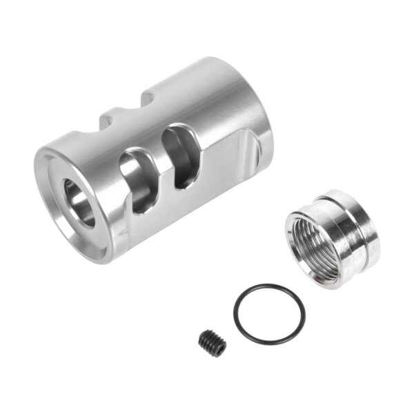 asgbox.pl - Kompensator typu A TTI Airsoft do replik AAP01 14 mm CCW Srebrny