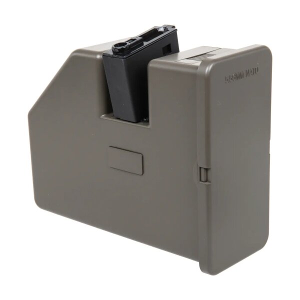 asgbox.pl - Magazynek elektryczny box Krytac do replik Trident LMG na 3500 kulek Oliwkowy