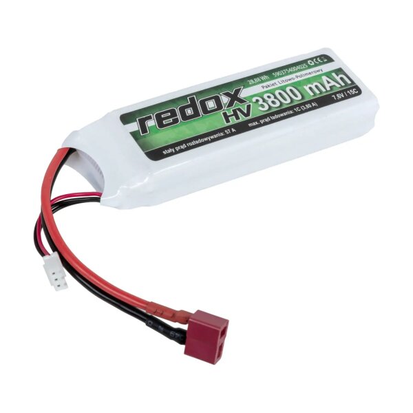 asgbox.pl - Akumulator Li-Po Redox 3800 mAh 7.6 V High Voltage 15C Dean