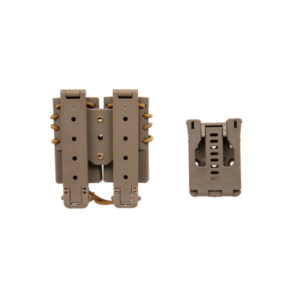 asgbox.pl - Ładownica na 2 magazynki 9mm Wosport Urban Assault Quick Pull Tan