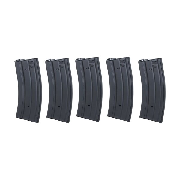 asgbox.pl - Zestaw 5 sztuk metalowych magazynków typu real-cap 30 kulek Specna Arms Czarny