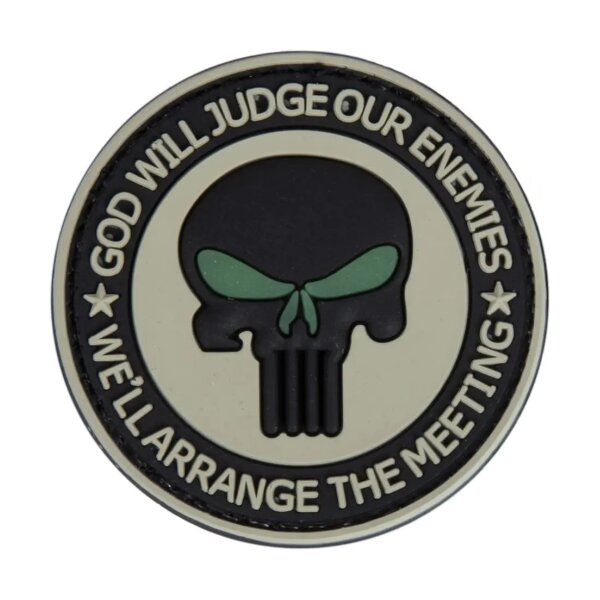 asgbox.pl - Naszywka 3D GFC Tactical 'God Will Judge Our Enemies' Zielona
