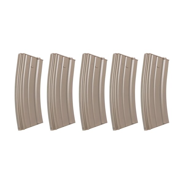 asgbox.pl - Zestaw 5 sztuk metalowych magazynków low-cap 70 kulek Specna Arms Flat Dark Earth