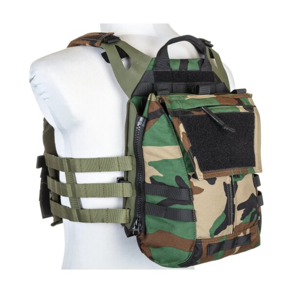 asgbox.pl - Kamizelka taktyczna Specna Arms Tactical typu Plate Carrier z panelem szturmowym Woodland