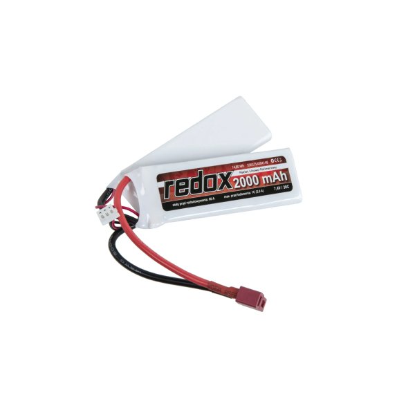 asgbox.pl - Akumulator Li-Po Redox 2000 mAh 7.4V 30C (1+1) Dean