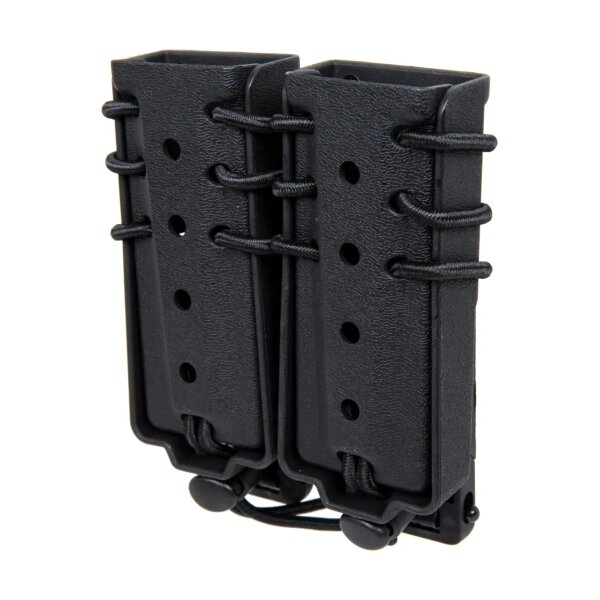 asgbox.pl - Ładownica na 2 magazynki 9mm Wosport Urban Assault Long Quick Pull Czarny