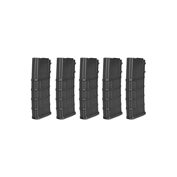 asgbox.pl - Zestaw 5 magazynków Mid-cap 200 Kulek do replik M4/M16 - Czarny