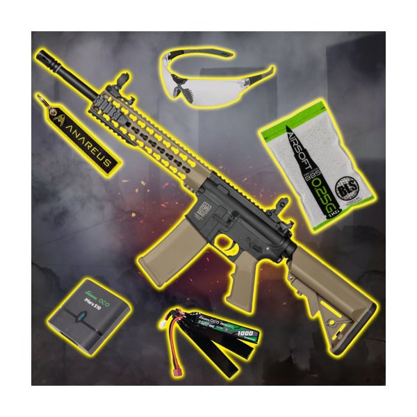 STARTER PACK Set SA M4 Keymod (SA-F02 FLEX(TM) Gen2) - Black / Tan