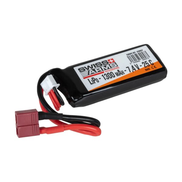 asgbox.pl - Akumulator Li-Po Swiss Arms 1300 mAh 7.4 V 25C  T-Dean