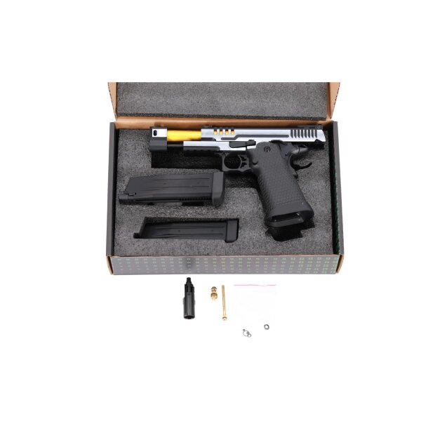asgbox.pl - Specna Arms Hi-Capa SA-VGP24 VAPOR Pistolet GBB - Czarno-Srebrny